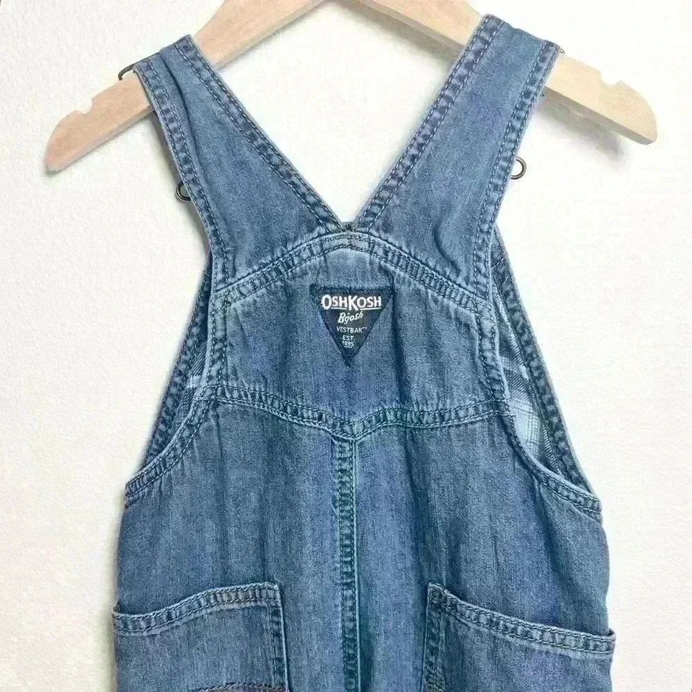 Osh Kosh B’Gosh | Toddler Plaid Flannel Lined Denim Overalls | Size 2T